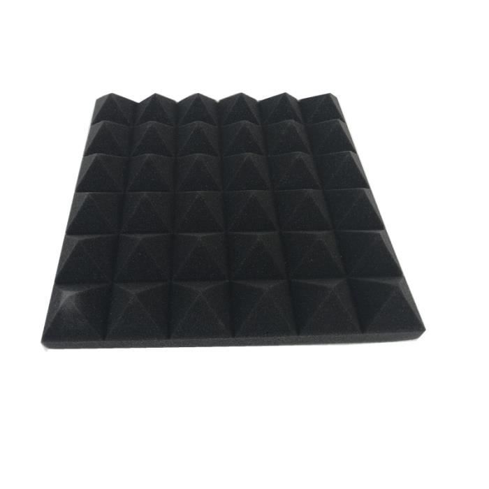 Wave Tapis d'insonorisation acoustique en mousse - Autocollant - Noir - 20 mm d'épaisseur - pour tailles 100 x 50 cm et 200 x 50 cm - 100 x 50 x 2 cm