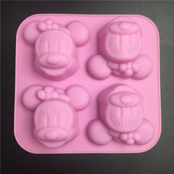 Moule A Gateaux Moule A Glace En Silicone A 4 Trous De Personnage De Dessin Anime Moule A Gateau Savon Et Chocolat Type Minnie Cdiscount Maison