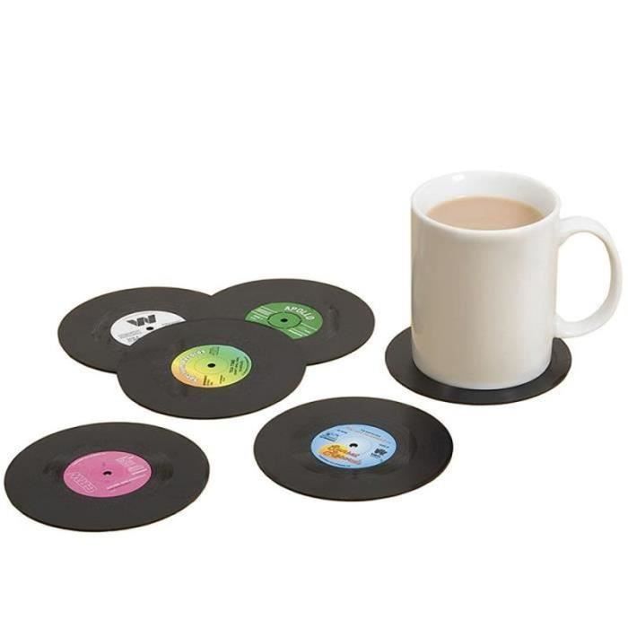 Lot De 8 Sous-verres + 2 Dessous De Bouteille Vintage En Plastique - Occasion, Multicolore