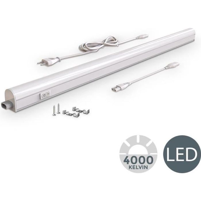 Réglette LED 230V 8W luminaire sous meuble cuisine atelier 15W