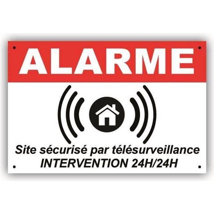 PANNEAU ALARME de DISSUASION 150 x 100 mm en PVC + 4 trous Site — free download