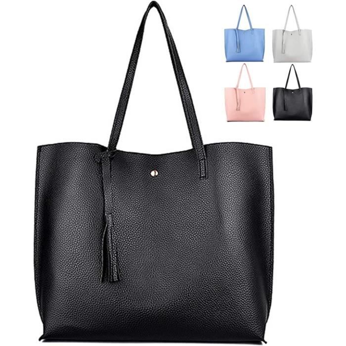 Sac shopping cuir souple on sale