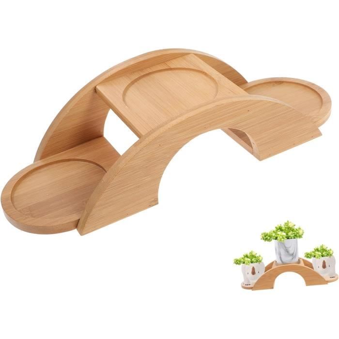 Support En Bois Massif Pour Pot De Fleurs - 22x10x16cm, Idéal Plantes Grasses Et Rebord De Fenêtre