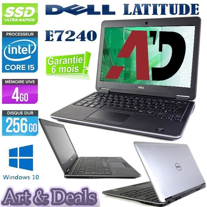 Top achat PC Portable Dell Latitude E7240 12" Core i5 SSD 256 Go RAM 4 pas cher