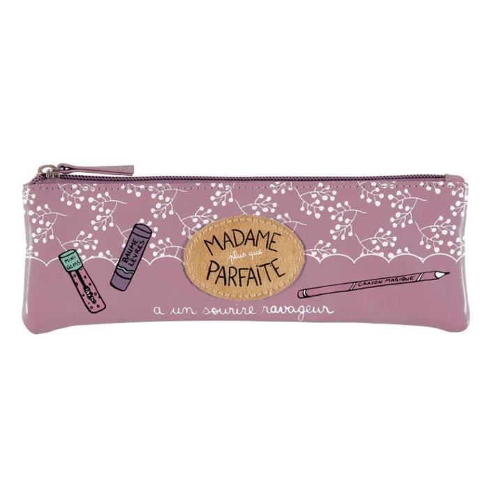 Trousse a Tout MADAME PARFAITE Pochette de Rangement Brosse Dents Rouge Levre Crayon Maquillage pour Voyage DLP Derriere La Porte Rose Rose Cdiscount Bagagerie Maroquinerie