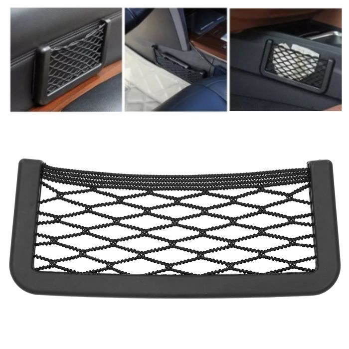 Boîte De Rangement Pour Tableau De Bord De Voiture - Organiseur Adhésif Avec Support Téléphone Pour Sortie D'air - 10x10x3,5 Cm - Plastique Noir