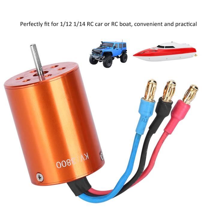 Combo Moteur Brossé 380 38T 19000 Tr/min + ESC 30A – Pour RC 1/16-1/18 – Moteur En Acier Inoxydable