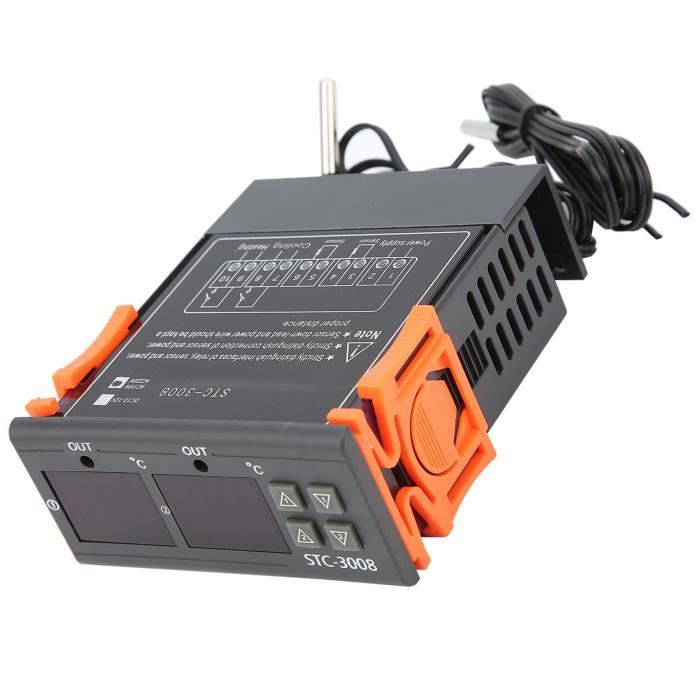 Contrôleur De Température Numérique STC-3008 Double Sonde - Plage -55°C à +110°C, 12V - 11