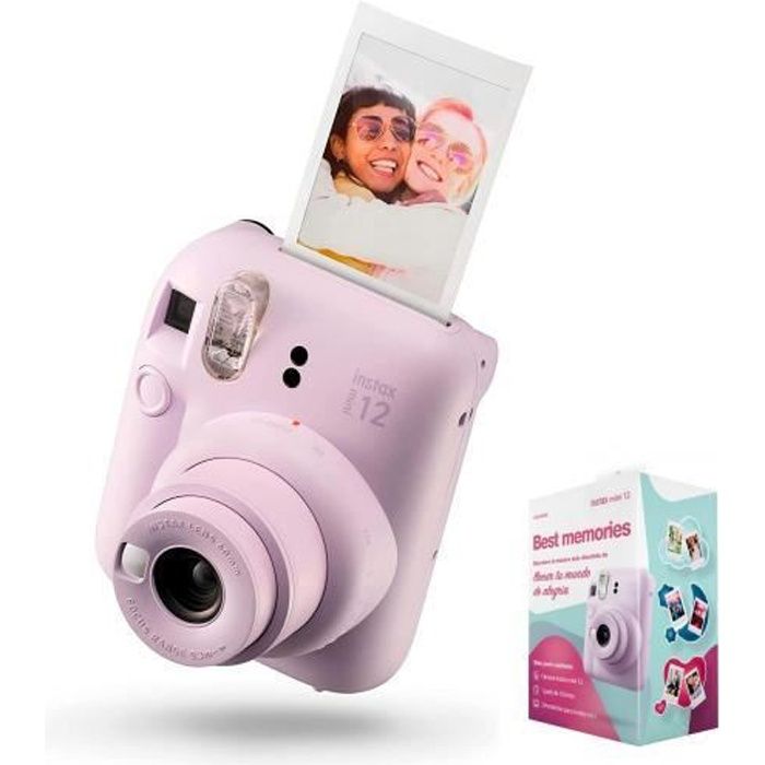 Kit Meilleurs souvenirs Appareil photo instantané FUJIFILM Instax Mini 12 en Lilas Violet, photos lumineuses avec exposition