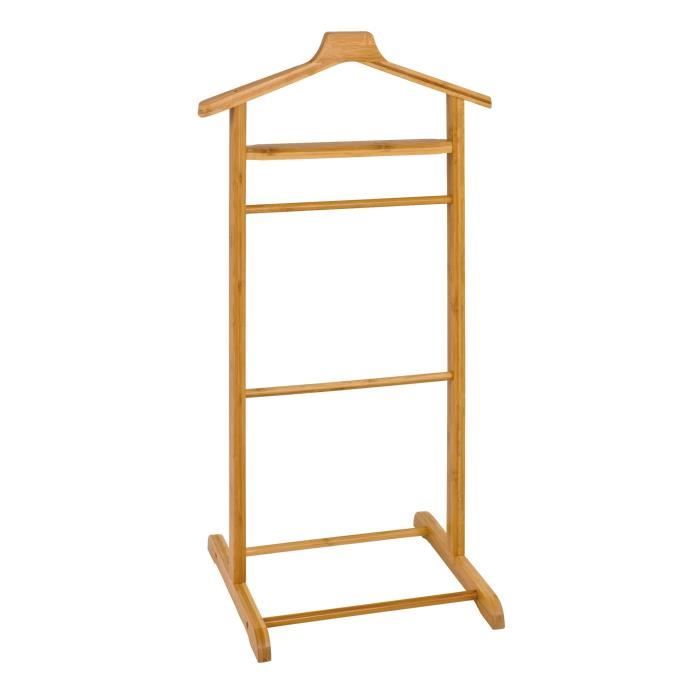 Valet De Chambre En Bois Massif Bambou Jena 48x97x36 Cm Marron