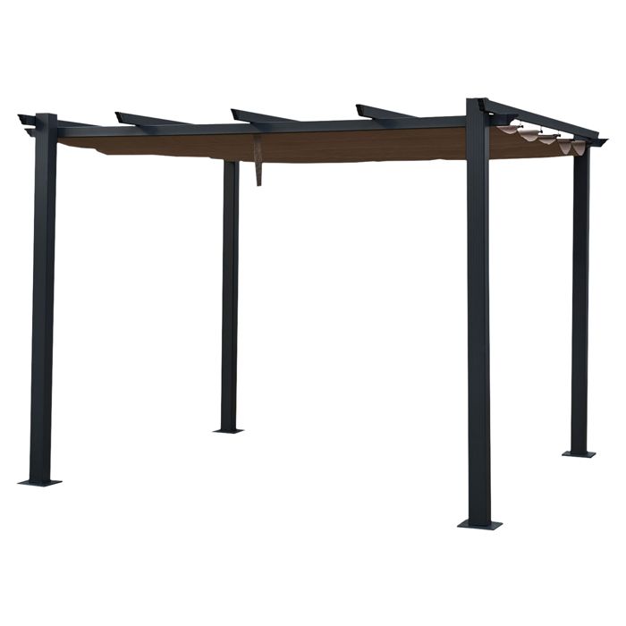Pergola autoportante 3 × 3m CASSIS taupe - structure aluminium