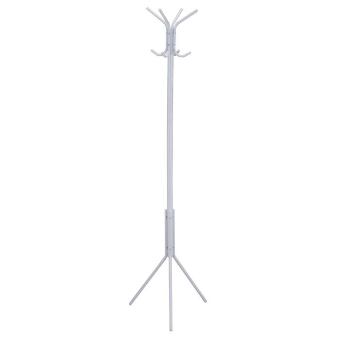 Porte-manteaux ARIST portant pour vêtements sur pied hauteur 174 cm avec 8 crochets meuble dentrée en métal laqué blanc