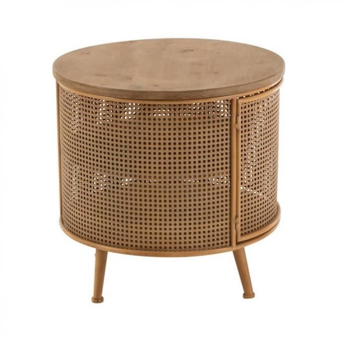 Commode 5 Tiroirs En Rotin Naturel – Design Moderne Avec Pieds Dorés – 91x60x35 Cm – Pour Chambre, Salon, Rangement