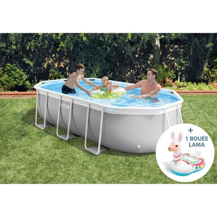 intex kit piscine prism frame 26794xa ovale tubulaire 4m x 2m x 1m lama a chevaucher offert cdiscount jardin