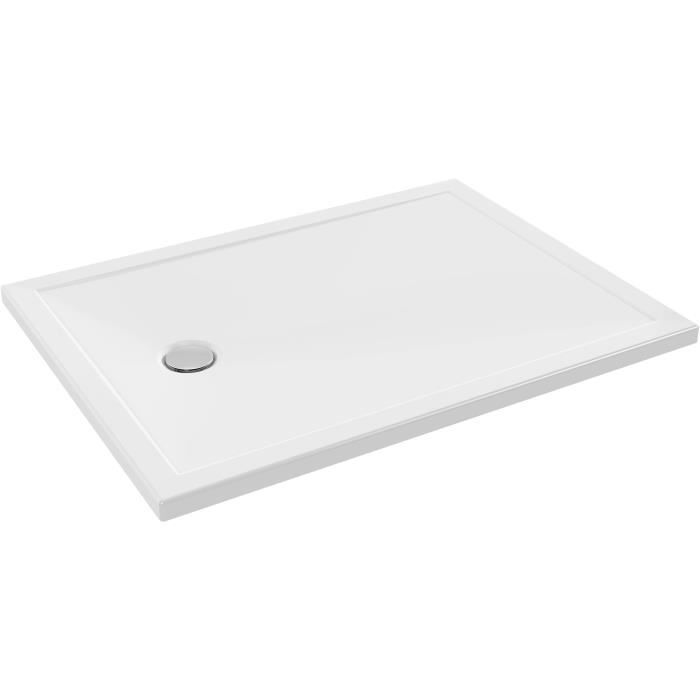 Receveur de douche extra-plat - JACOB DELAFON - Gaspard - 120x90cm - Céramique - Bonde à gauche - Blanc