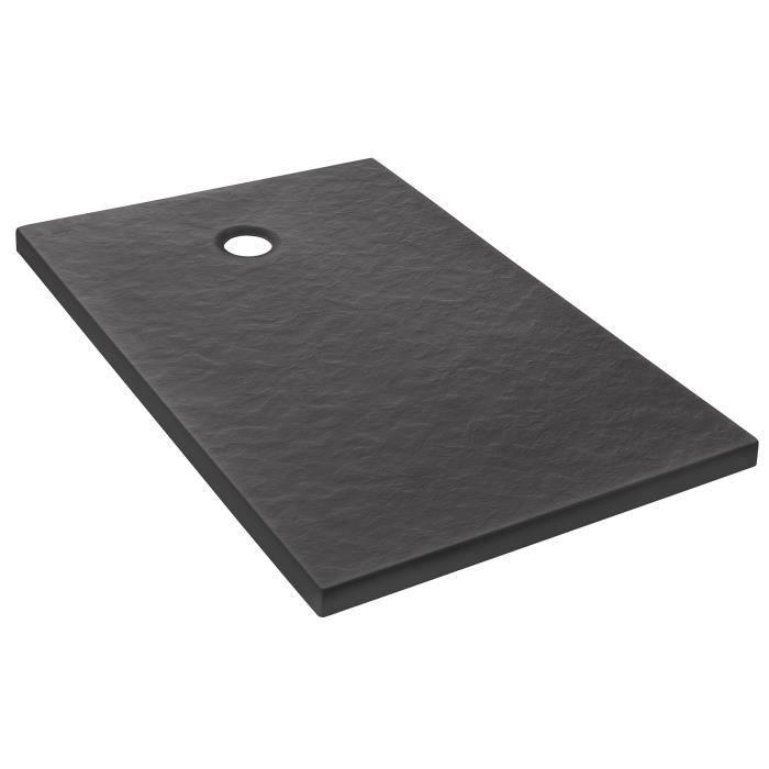 Receveur de douche extra-plat Jacob Delafon Ipso E62303-AGM 120x80x3,5 cm - Gris anthracite, texture
