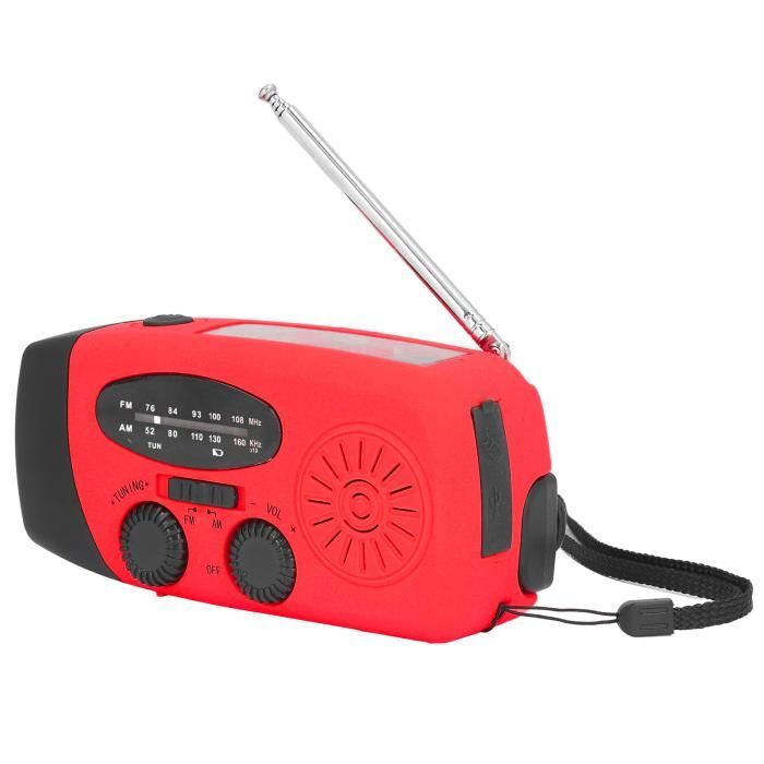 Radio à Manivelle Radio Portable IPX3 étanche à Plein Volume Pour