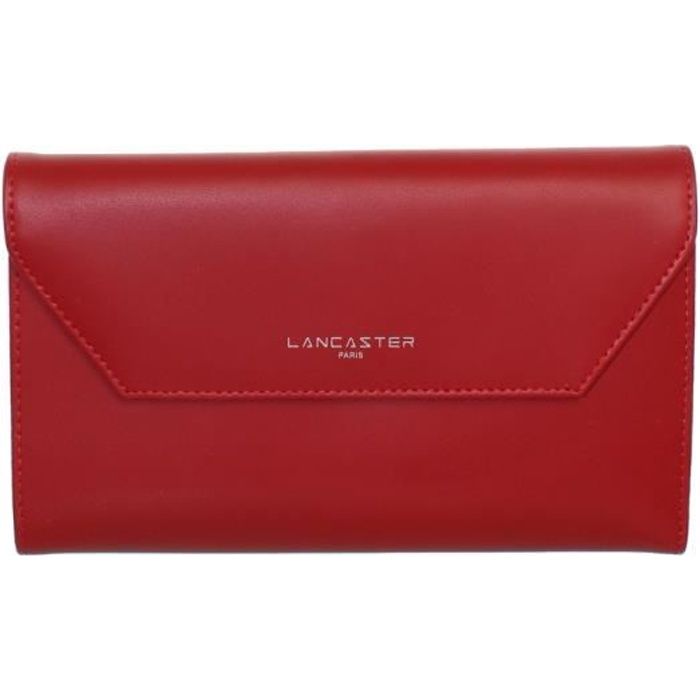 Compagnon Lancaster Constance en cuir ref lan39936 rouge 19 12 4 Rouge Cdiscount Bagagerie Maroquinerie