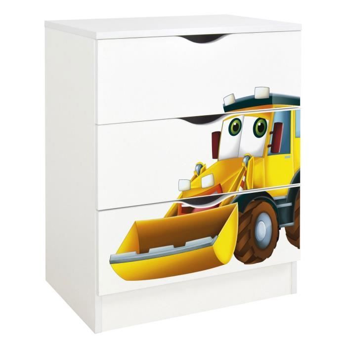 Commode blanche avec les tiroirs 246238K Roma Mr. Excavateur Commode blanche avec les tiroirs 246238K Roma Mr. Excavateur