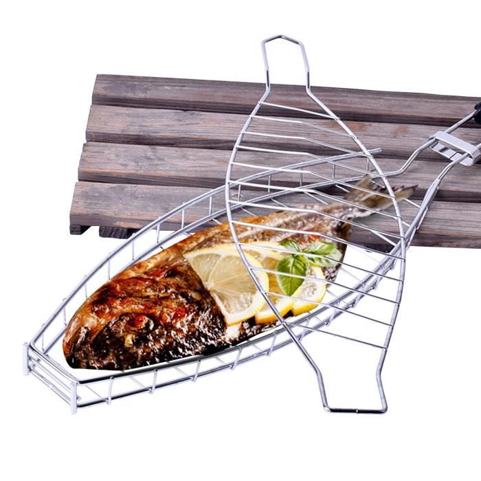 Cuisson Légumes Viande Grill Panier à Grillades Acier Inoxydable - 2 Pièces Pour BBQ Extérieur Légumes Viandes Crevettes Panier Grill Légumes Viandes Plein Air