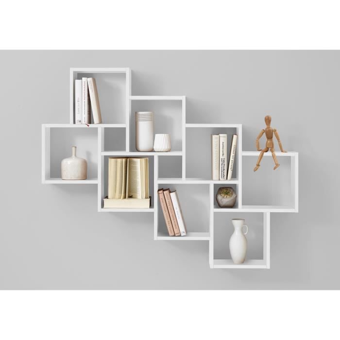 Laurio 3 Etagere Murale 8 Compartiments 94 5 X 121 X 16 Cm