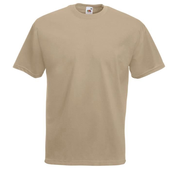 Fruit Of The Loom T shirt manches courtes Homme Kaki Kaki
