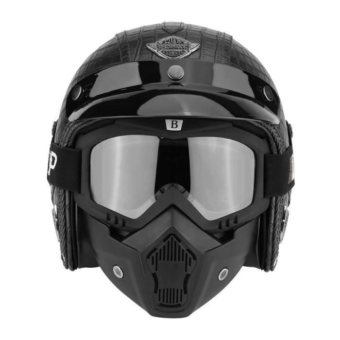 EnzoDate Masques de Lunettes de Moto détachable Harley Style Protégez Lunettes de Soleil de Casque de Rembourrage Route équitation UV Verres de Moto