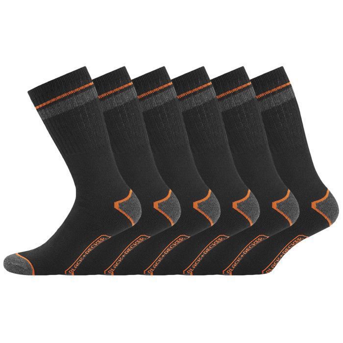 Chaussette Homme Double Renfort - Lot de 6 - Chaussette de Travail Homme,  Confort MAX & Flexible