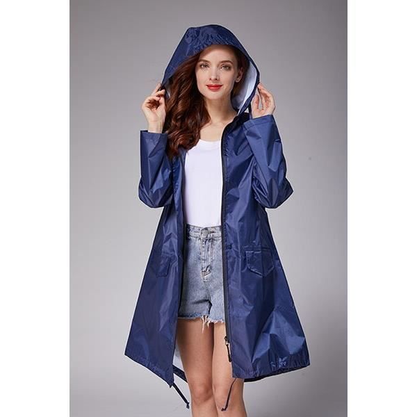 Trench Veste Poncho impermeable a capuche pour homme et femme impermeable coupe vent leger Type Navy Blanc Cdiscount Pret a Porter