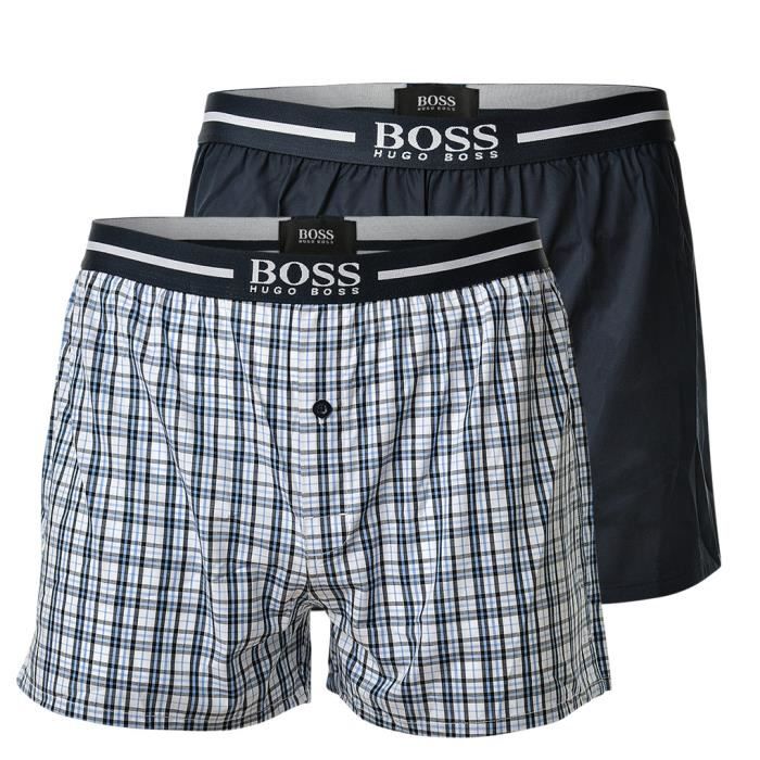 HUGO BOSS Cale on Homme carr Paquet de 2 Blanc bleu