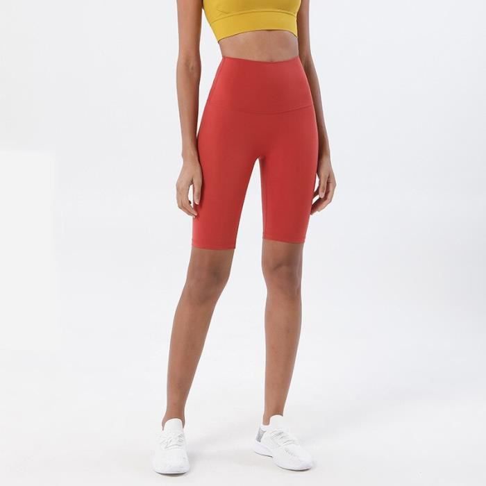 Short Sport Femme 2 En 1 - Taille Haute, Avec Poches, Pour Running, Fitness, Yoga - Léger Et Respirant - Modèle Push Up