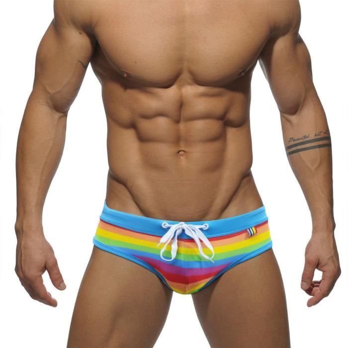 Slip de Bain Homme Rayures Arc-en-ciel Maillot de Bain Séchage Rapide Pour  Vacances Piscine Natation Multicolore - Cdiscount Prêt-à-Porter