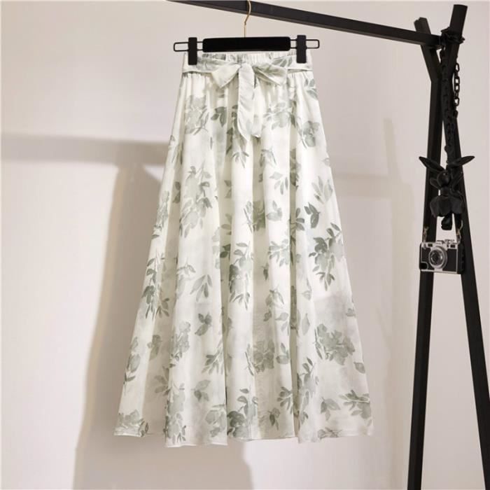 Jupe Longue Taille Basse En Vert À Imprimé Fleuri | Ensembles | PLT FR