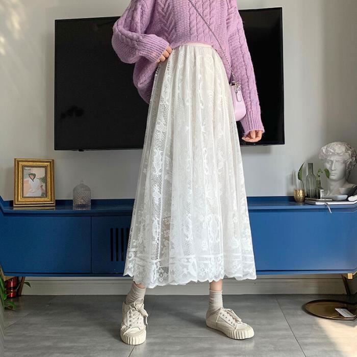 Robe Blanche En Dentelle Neuve Avec étiquette - Taille élastique S/M, Style Bohème, Manches Courtes