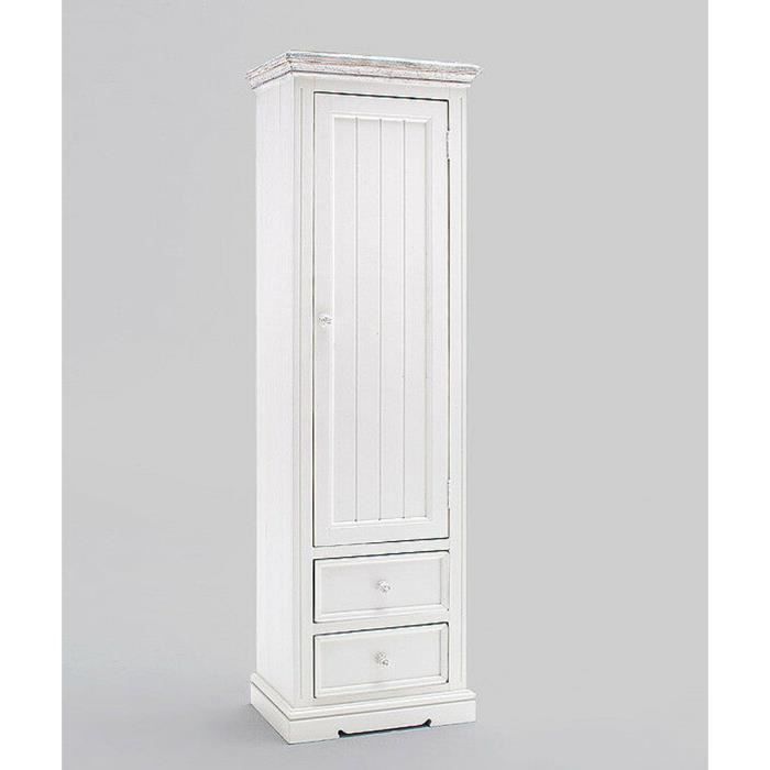 Vestiaire droite Armoire vestiaire en pin massif blanc vintage L.60