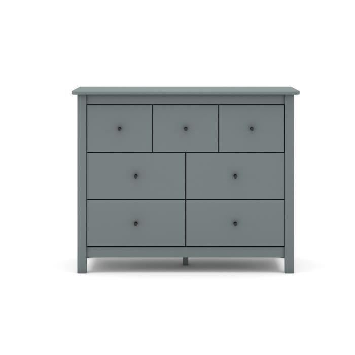 Commode meuble de rangement en pin avec 7 tiroirs coloris Vert kaki - Longueur 100 x Profondeur 40 x Hauteur 80 cm Commode meuble de rangement en pin avec 7 tiroirs coloris Vert kaki - Longueur 100 x Profondeur 40 x Hauteur 80 cm
