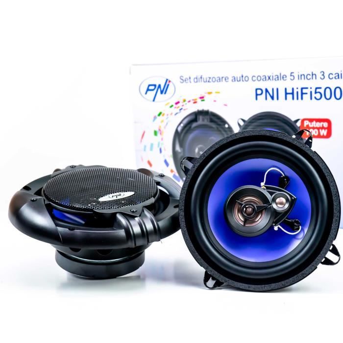 Enceintes Coaxiales PNI HiFi650 Voiture 120W - 16,5 Cm (6,5"), 3 Voies, Grille Incluse, Lot De 2