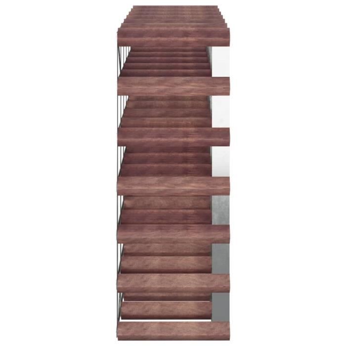 Casier à Bouteilles VidaXL 42 Places - Bois De Pin Massif Gris - 62.5x25x102cm - Étagère à Vin