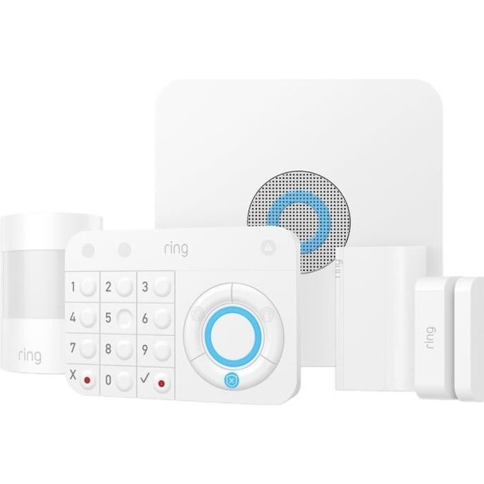 RING Kit alarme maison - 5 pièces - Sans fil, filaire - ZigBee, Wi-Fi, Z-Wave - Ethernet - Blanc