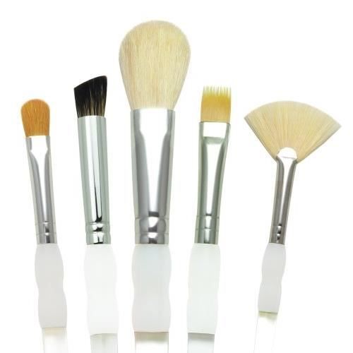 Set 5 Pinceaux Royal & Langnickel Taklon Blanc - Poignée Soft Grip