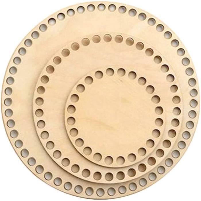 EXIN DEHCEN Lot De 4 Fonds De Panier Bois Naturel - Bases Rectangulaires Pour Crochet 10/15/17/20 Cm