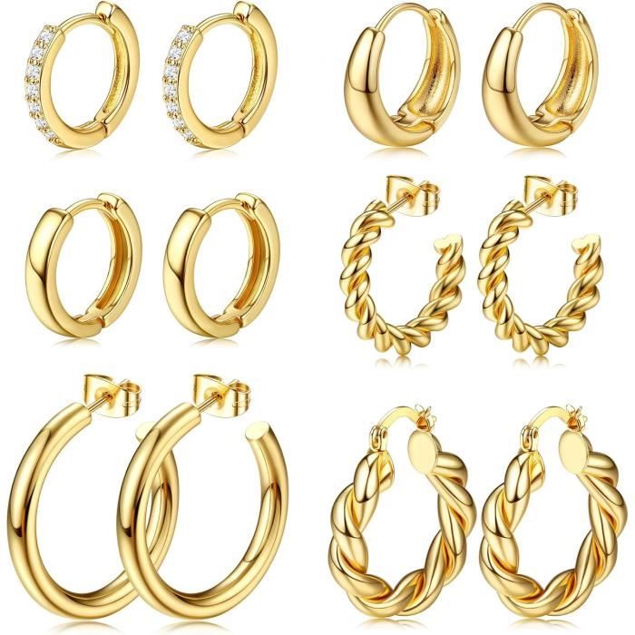 5-6 Paires Boucles D'Oreilles Pour Femmes Filles,Hypoallergénique ...