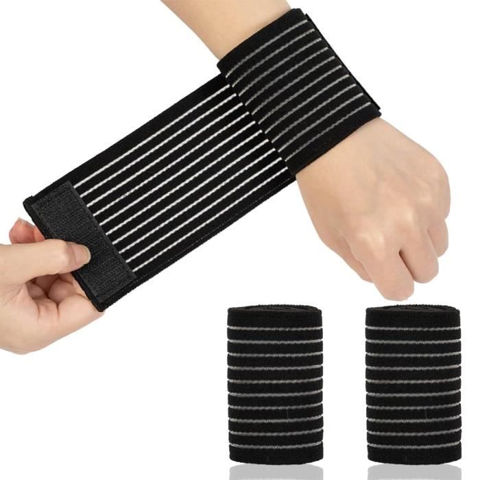 Set 4 Bracelets Éponge Poignet + 2 Bandeaux Élastiques Anti-Sueur - Sport Gym Tennis Yoga