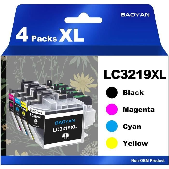 Cartouche d'Encre Compatible Brother LC3219XLC Bleu Cyan
