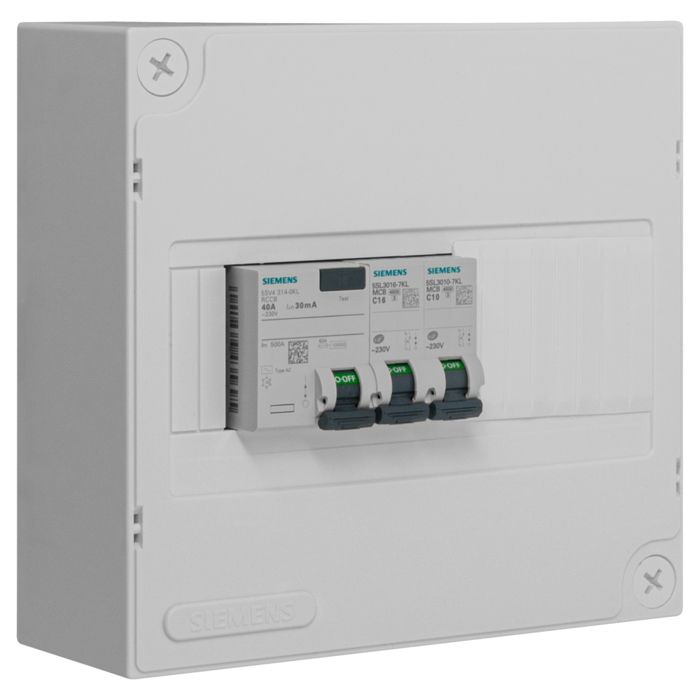 Tableautin pré équipé 1 inter. diff. type AC + 2 disjoncteurs