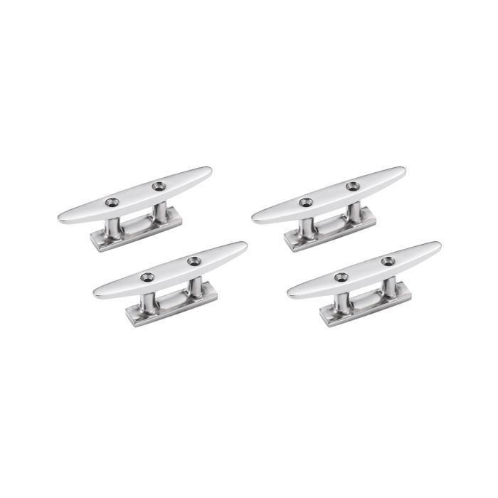 Lot De 4 Taquets De Bateau 8 Pouces En Acier Inoxydable 316 - Base Ouverte, Avec Vis, Pour Amarrage Quai - 5