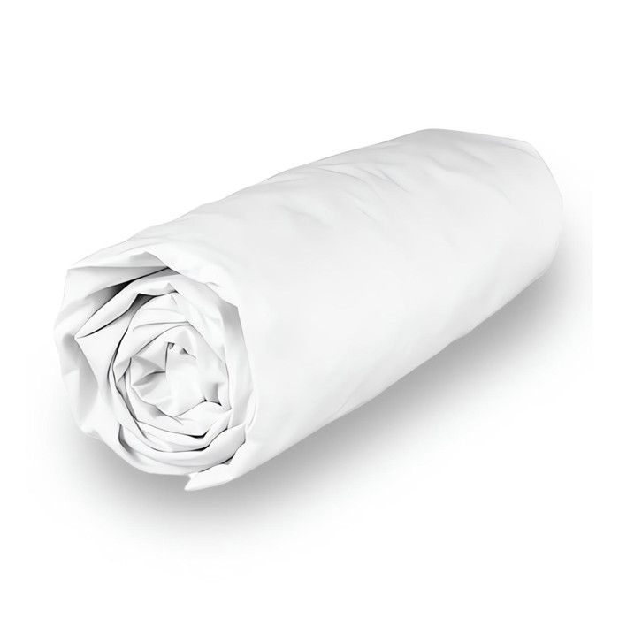 Drap housse en polycoton 140x200 cm PERCALE blanc par Soleil docre Drap housse en polycoton 140x200 cm PERCALE blanc par Soleil docre