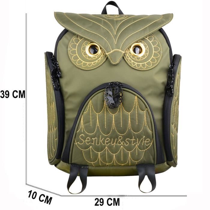 Mode Hibou Sac Dos Scolaire Cartable de Loisir Sac a Dos College nylon imperm able pour Gar ons Filles Femmes