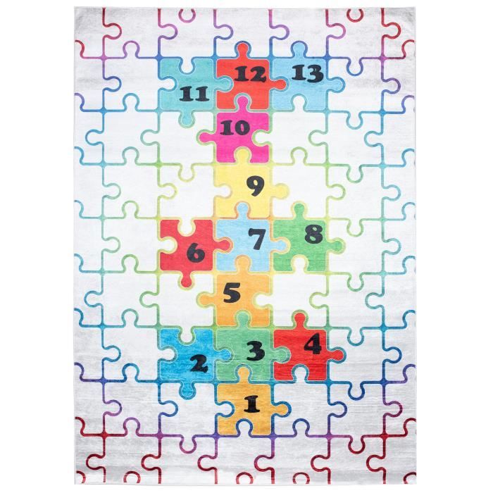 Tapis De Jeu éducatif - Carte Du Monde - 80x120cm - Multicolore Antidérapant - Neuf