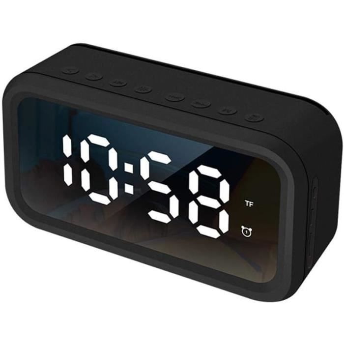 Réveil avec haut-parleur Bluetooth LED, horloge numérique, température